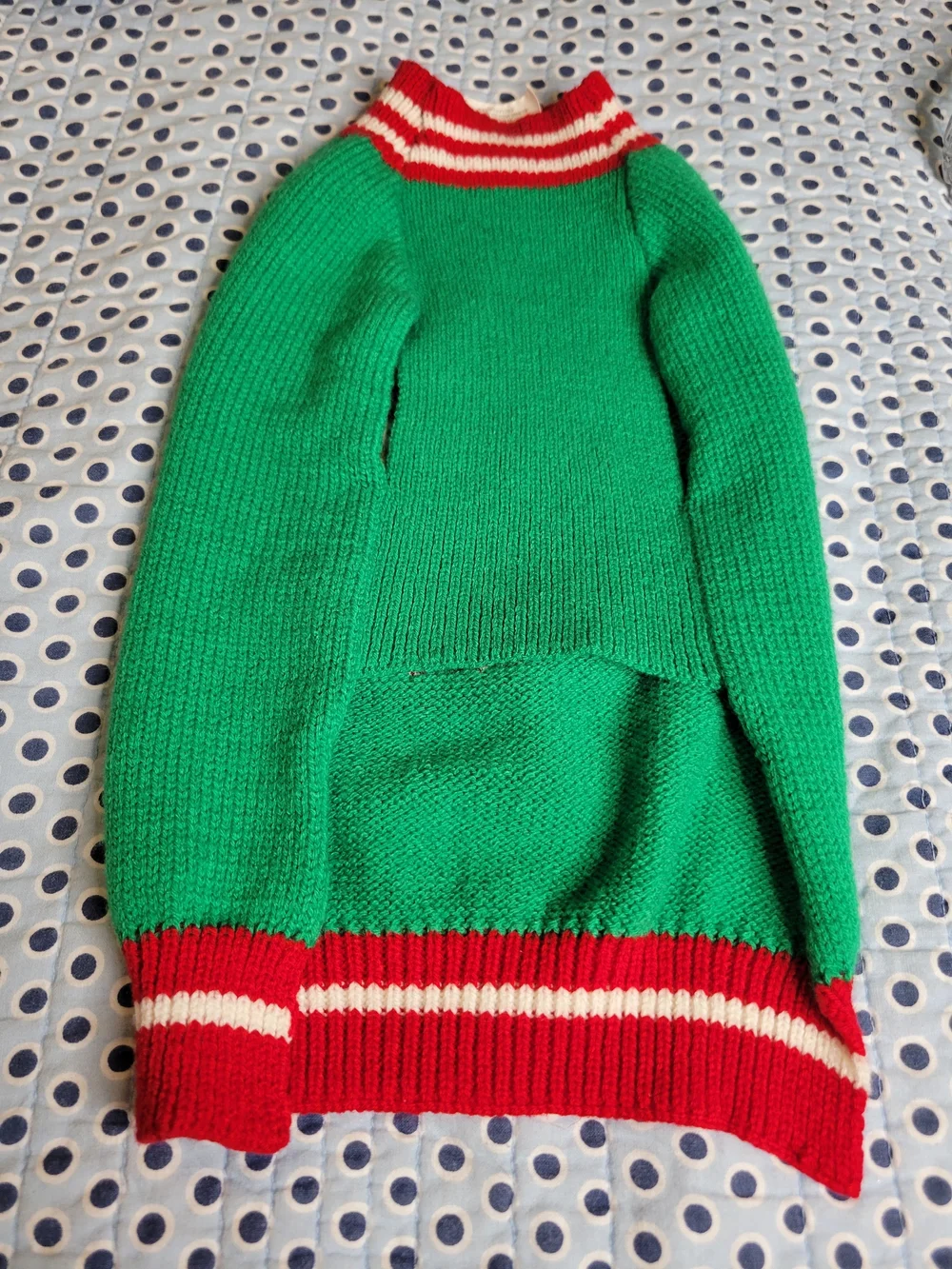Festive Reindeer Knit Dog Sweater - Green by